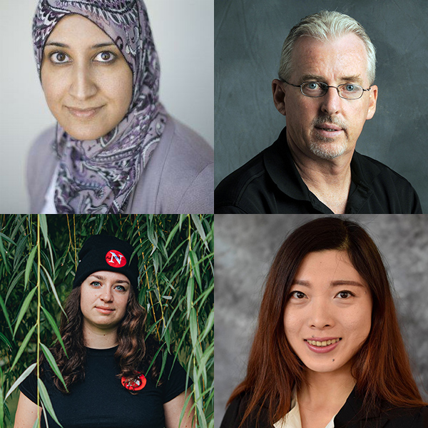 Headshots of Noor Javed, Steve Buist, Emma McIntosh, and Sheila Wang