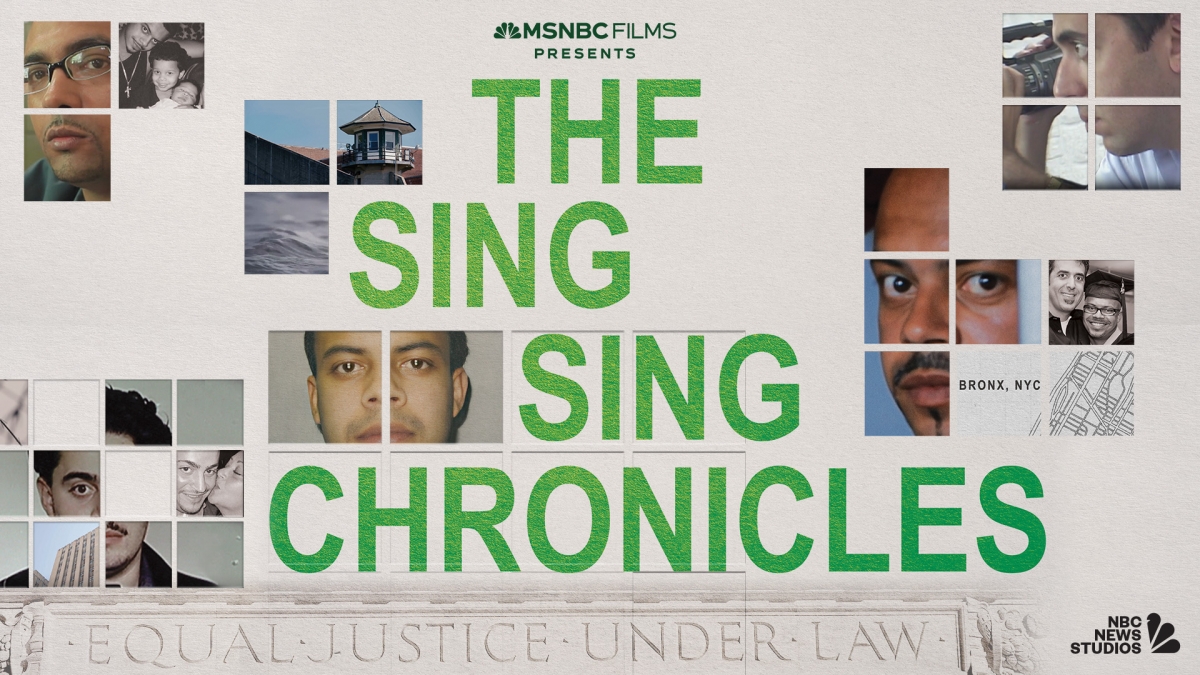 Collage of images of people involved in the story and the title The Sing Sing Chronicles